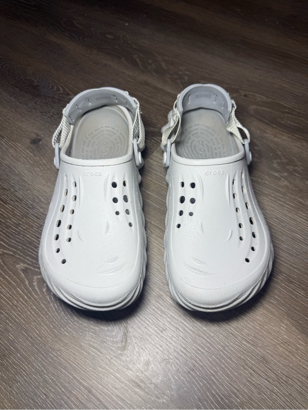 Echo CROCS White Classic Men's Slip-On Clog with Heel Strap
